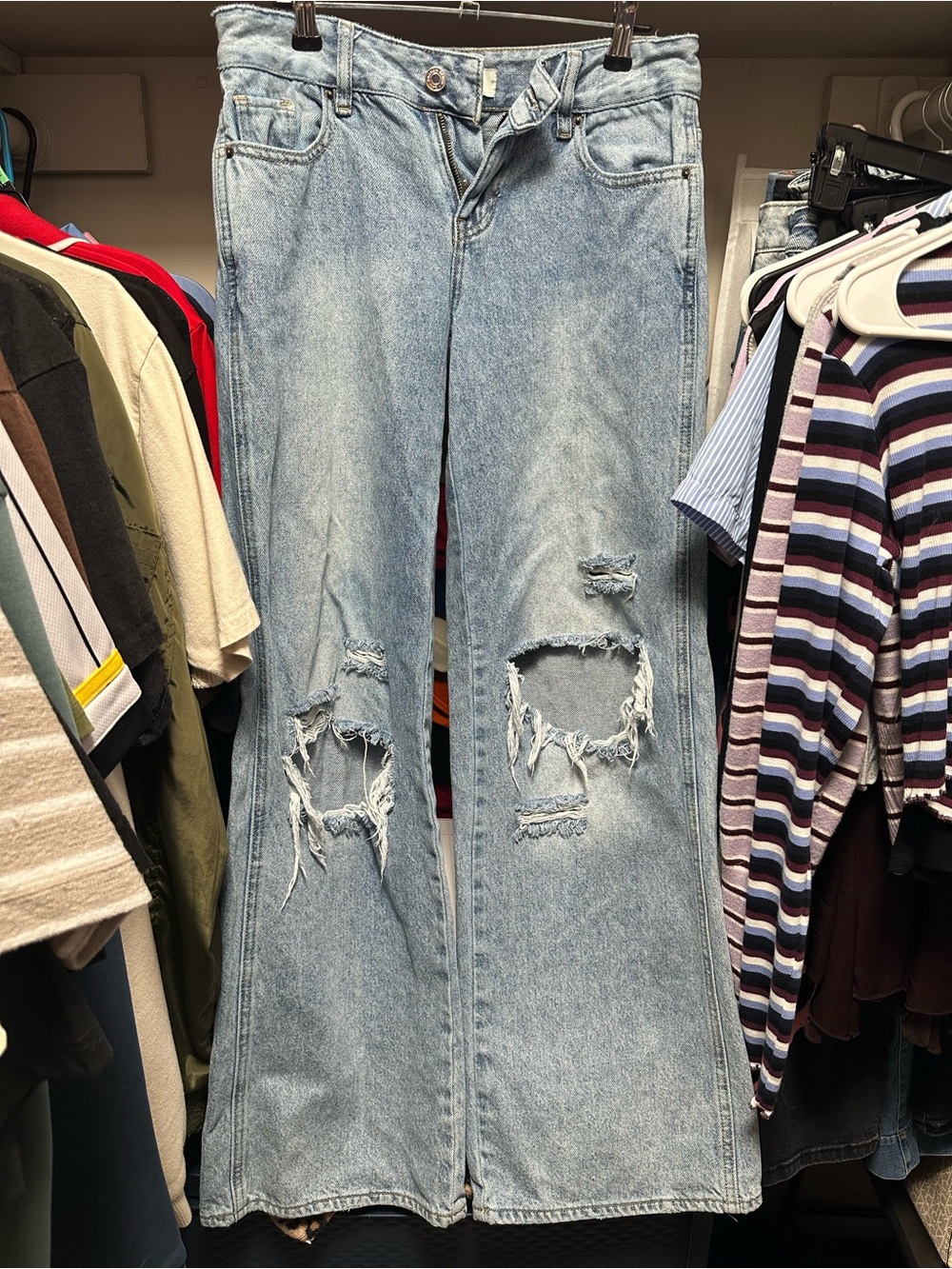 PacSun Distressed Light Wash Bootcut Jeans